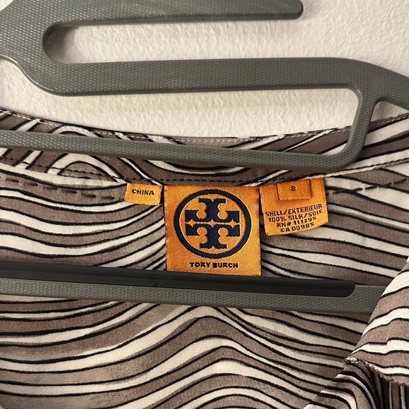 Tory Burch Black and White Striped Blouse - Preloved - Picture 2 of 10
